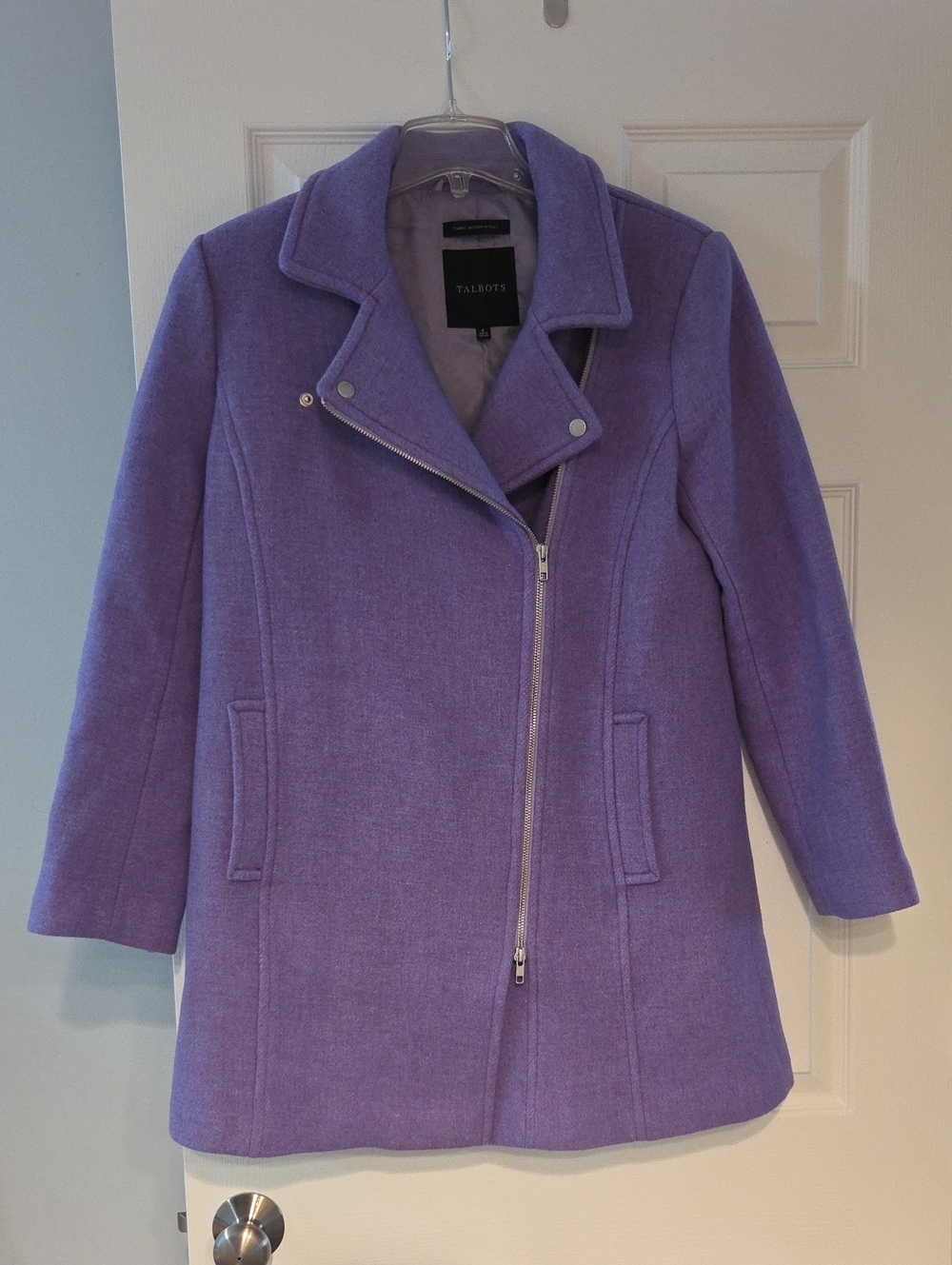 Talbots Wool Blend Asymmetrical Zip Coat